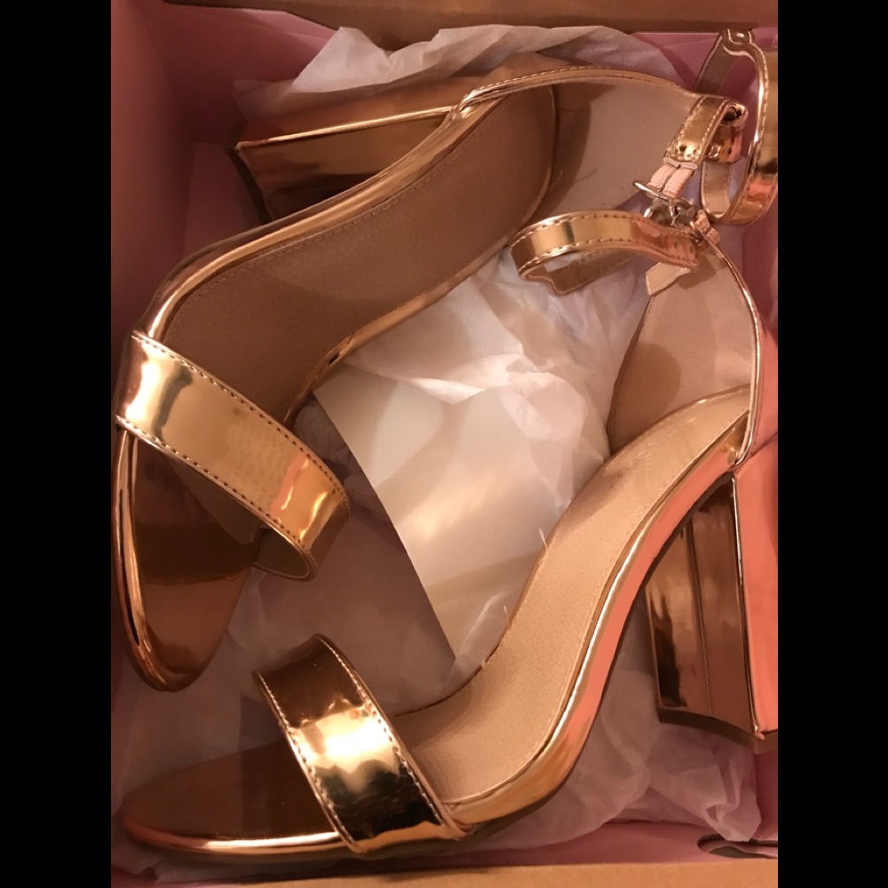 Charlotte Russe rose gold heels